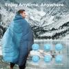 imageKingCamp Ultralight Camping Blanket Packable Down Alternative Puffy Printed Wearable Blanket with Snap Buttons ampamp Corner Loops Weatherproof Quilt for Outdoor Travel Stadium 79quotL x 57quotW STARRYSKYCyan