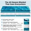 imageKingCamp Ultralight Camping Blanket Packable Down Alternative Puffy Printed Wearable Blanket with Snap Buttons ampamp Corner Loops Weatherproof Quilt for Outdoor Travel Stadium 79quotL x 57quotW STARRYSKYSeawave