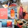 imageKingCamp Ultralight Camping Blanket Packable Down Alternative Puffy Printed Wearable Blanket with Snap Buttons ampamp Corner Loops Weatherproof Quilt for Outdoor Travel Stadium 79quotL x 57quotW STARRYSKYOrange