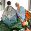 imageKingCamp Ultralight Camping Blanket Packable Down Alternative Puffy Printed Wearable Blanket with Snap Buttons ampamp Corner Loops Weatherproof Quilt for Outdoor Travel Stadium 79quotL x 57quotW STARRYSKYGreen