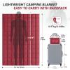 imageKingCamp Ultralight Camping Blanket Packable Down Alternative Puffy Wearable Blankets Weatherproof Warm Package Quilt with Snap Buttons ampamp Corner Loops for Outdoor Travel Stadium 69quotL x 53quotW BLACKGrid Wine