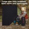 imageKingCamp Ultralight Camping Blanket Packable Down Alternative Puffy Wearable Blankets Weatherproof Warm Package Quilt with Snap Buttons ampamp Corner Loops for Outdoor Travel Stadium 69quotL x 53quotW BLACKContour Black