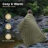 imageKingCamp Ultralight Camping Blanket Packable Down Alternative Puffy Wearable Blankets Weatherproof Warm Package Quilt with Snap Buttons ampamp Corner Loops for Outdoor Travel Stadium 69quotL x 53quotW BLACKContour Green