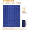 imageKingCamp Ultralight Camping Blanket Packable Down Alternative Puffy Wearable Blankets Weatherproof Warm Package Quilt with Snap Buttons ampamp Corner Loops for Outdoor Travel Stadium 69quotL x 53quotW BLACKGrid Navy