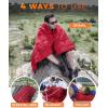imageKingCamp Ultralight Camping Blanket Packable Down Alternative Puffy Wearable Blankets Weatherproof Warm Package Quilt with Snap Buttons ampamp Corner Loops for Outdoor Travel Stadium 69quotL x 53quotW BLACKGrid Wine