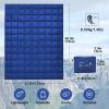 imageKingCamp Ultralight Camping Blanket Packable Down Alternative Puffy Wearable Blankets Weatherproof Warm Package Quilt with Snap Buttons ampamp Corner Loops for Outdoor Travel Stadium 69quotL x 53quotW BLACKGrid Navy