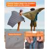 imageKingCamp Ultralight Camping Blanket Packable Down Alternative Puffy Wearable Blankets Weatherproof Warm Package Quilt with Snap Buttons ampamp Corner Loops for Outdoor Travel Stadium 69quotL x 53quotW BLACKGrid Grey