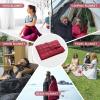 imageKingCamp Ultralight Camping Blanket Packable Down Alternative Puffy Wearable Blankets Weatherproof Warm Package Quilt with Snap Buttons ampamp Corner Loops for Outdoor Travel Stadium 69quotL x 53quotW BLACKGrid Wine