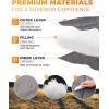 imageKingCamp Ultralight Camping Blanket Packable Down Alternative Puffy Wearable Blankets Weatherproof Warm Package Quilt with Snap Buttons ampamp Corner Loops for Outdoor Travel Stadium 69quotL x 53quotW BLACKGrid Grey