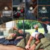 imageKingCamp Ultralight Camping Blanket Packable Down Alternative Puffy Wearable Blankets Weatherproof Warm Package Quilt with Snap Buttons ampamp Corner Loops for Outdoor Travel Stadium 69quotL x 53quotW BLACKGrid Green