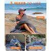 imageKingCamp Ultralight Camping Blanket Packable Down Alternative Puffy Wearable Blankets Weatherproof Warm Package Quilt with Snap Buttons ampamp Corner Loops for Outdoor Travel Stadium 69quotL x 53quotW BLACKGrid Grey