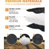 imageKingCamp Ultralight Camping Blanket Packable Down Alternative Puffy Wearable Blankets Weatherproof Warm Package Quilt with Snap Buttons ampamp Corner Loops for Outdoor Travel Stadium 69quotL x 53quotW BLACKGrid Black