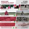 imageKingCamp Ultralight Camping Blanket Packable Down Alternative Puffy Wearable Blankets Weatherproof Warm Package Quilt with Snap Buttons ampamp Corner Loops for Outdoor Travel Stadium 69quotL x 53quotW BLACKGrid Wine