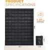 imageKingCamp Ultralight Camping Blanket Packable Down Alternative Puffy Wearable Blankets Weatherproof Warm Package Quilt with Snap Buttons ampamp Corner Loops for Outdoor Travel Stadium 69quotL x 53quotW BLACKGrid Black