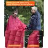 imageKingCamp Ultralight Camping Blanket Packable Down Alternative Puffy Wearable Blankets Weatherproof Warm Package Quilt with Snap Buttons ampamp Corner Loops for Outdoor Travel Stadium 69quotL x 53quotW BLACKGrid Wine