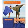 imageKingCamp Ultralight Camping Blanket Packable Down Alternative Puffy Wearable Blankets Weatherproof Warm Package Quilt with Snap Buttons ampamp Corner Loops for Outdoor Travel Stadium 69quotL x 53quotW BLACKGrid Navy
