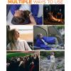 imageKingCamp Ultralight Camping Blanket Packable Down Alternative Puffy Wearable Blankets Weatherproof Warm Package Quilt with Snap Buttons ampamp Corner Loops for Outdoor Travel Stadium 69quotL x 53quotW BLACKGrid Navy