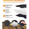 imageKingCamp Ultralight Camping Blanket Packable Down Alternative Puffy Wearable Blankets Weatherproof Warm Package Quilt with Snap Buttons ampamp Corner Loops for Outdoor Travel Stadium 69quotL x 53quotW BLACKGrid Black
