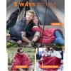 imageKingCamp Ultralight Camping Blanket Packable Down Alternative Puffy Wearable Blankets Weatherproof Warm Package Quilt with Snap Buttons ampamp Corner Loops for Outdoor Travel Stadium 69quotL x 53quotW BLACKGrid Wine