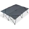imageKingCamp 2 Person Queen Size Camping Cot Folding Portable Double 550lbs Heavy Duty Oversized Large Wide XXL Foldable Sleeping Bed with Carry Bag for Two Adult Outdoor Travel Tent Grey