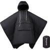 imageKingCamp Camping Blanket Poncho Wearable Honcho Hoodie Reversible Cape Windproof WaterRepellent Recycled Poncho with Snap Buttons for Outdoor Camping Hiking Stadium Travel Black 66quot x 48quot