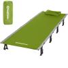 imageKingCamp Camping Cot Folding Portable Heavy Duty Ultralight Cots for Adults Camping Tent Hiking Backpacking Mountaineering Travel Indoor Outdoor Indoor Base Camp with Pillow Support 265 LbsGreen