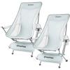 imageKingCamp Compact Camping Chairs for Adults Ultralight High Back Folding Portable Lawn Chairs Light Weight Camp Outdoor Chair with Armrest Side Pocket Headrast Carry Bag Support 265 LbsGrey2 Pack