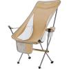 imageKingCamp Compact Camping Chairs for Adults Ultralight High Back Folding Portable Lawn Light Weight Outdoor with Armrest Side Pocket Headrast Carry Bag Support 265 Lbs 1 Pack Khaki