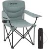 imageKingCamp Folding Camping Chair Oversized Portable Lawn Chair Padded Quad Chair with Cup Holder and Carry Bag Heavy Duty Supports 300lbs for Outdoor Fishing Picnic Sports Grey