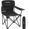 imageKingCamp Folding Camping Oversized Portable Padded Quad Chairs with Cup Holder and Carry Bag Heavy Duty Supports 300lbs for Outdoor Fishing Picnic Sports 374quot x 228quot x 389quot Black1