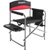 imageKingCamp Heavy Duty Camping Director Chair for Adults Folding Oversized Outdoor Lawn Foldable with Side Table and Pockets Padded Seat Supports 400lbs 1 Pack BlackRedRed  Black
