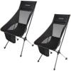 imageKingCamp Lightweight High Back Camping Chair Compact Folding Ultralight Camping Chair for Lawn Traveling Picnic