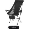 imageKingCamp Lightweight Padded Highback Folding Lounge Chair with Cupholder Side Storage Pocket and Carry Bag for Indoor or Outdoors BlackGrey