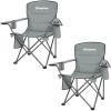imageKingCamp Oversized Folding Camping Chair for Adults Portable Outdoor Lawn Heavy Duty with Cooler Cup Holder Side PocketCarry Bag 2 Pack Grey