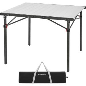 imageKingCamp Aluminum Folding Camp Table  Lightweight Portable Roll Up for Outdoor Camping Picnic BarbecueBlackSilver401x276 45person
