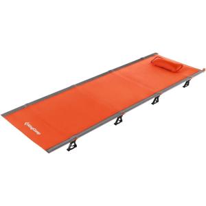 imageKingCamp Camping Cot Folding Portable Heavy Duty Ultralight Cots for Adults Camping Tent Hiking Backpacking Mountaineering Travel Indoor Outdoor Indoor Base Camp with Pillow Support 265 LbsOrange