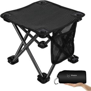 imageKingCamp Camping Stool Small Protable Folding Stool Mini Lightweight Backpacking Slacker Chair for Outdoor Camping Hiking Fishing Traveling PicnicBlack