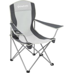 imageKingCamp Lightweight Camping Chair Folding Chairs for Outside Bag Chairs for Adults Outdoor Portable Quad Chair for Sports Hiking Fishing Picnic with Cup HolderBlackGrey