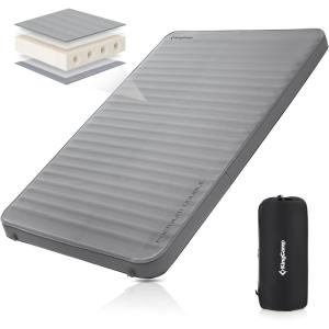 imageKingCamp Self Inflating Air Mattress Wide Thick Foam Sleeping Pad Portable Comfortable Large Sponge High R Value Waterproof Sleeping Mat for Outdoor Backpacking Traveling Tent MultiColors ampamp SizesGrey