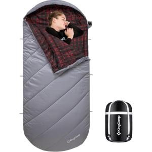 imageKingCamp Sleeping Bag for Adults Cold Weather ampamp Warm Extra Wide Big ampamp Tall XL Portable Waterproof Flannel Sleeping Bags Essentials Gear Accessories for Camping Backpacking Hiking Indoor ampamp OutdoorThermal Pod 46lbs Darkgrey