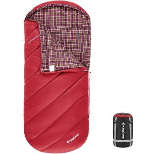 imageKingCamp Sleeping Bag for Adults Cold Weather ampamp Warm Extra Wide Big ampamp Tall XL Portable Waterproof Flannel Sleeping Bags Essentials Gear Accessories for Camping Backpacking Hiking Indoor ampamp OutdoorUltimate warmth 53lbs Wine