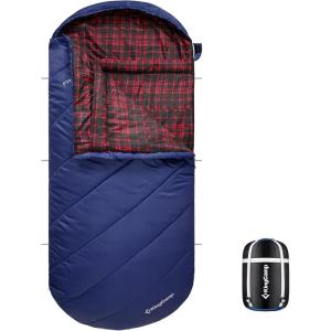 imageKingCamp Sleeping Bag for Adults Cold Weather ampamp Warm Extra Wide Big ampamp Tall XL Portable Waterproof Flannel Sleeping Bags Essentials Gear Accessories for Camping Backpacking Hiking Indoor ampamp OutdoorUltimate warmth 53lbs Navy
