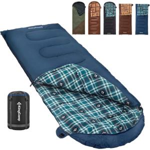 imageKingCamp Sleeping Bag for Adults Cold Weather ampamp Warm XL Big and Tall Flannel Sleeping Bags with Compression Sack Portable Waterproof Essentials Gear Accessories for Outdoor Camping90 x 35  845F NAVY