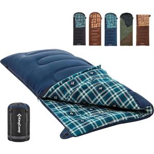 imageKingCamp Sleeping Bag for Adults Cold Weather ampamp Warm XL Big and Tall Flannel Sleeping Bags with Compression Sack Portable Waterproof Essentials Gear Accessories for Outdoor Camping75 x 33  539F NAVY
