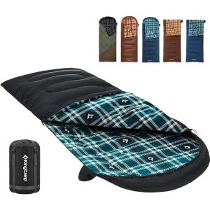 imageKingCamp Sleeping Bag for Adults Cold Weather ampamp Warm XL Big and Tall Flannel Sleeping Bags with Compression Sack Portable Waterproof Essentials Gear Accessories for Outdoor Camping90 x 35  539F BLACK