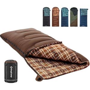 imageKingCamp Sleeping Bag for Adults Cold Weather ampamp Warm XL Big and Tall Flannel Sleeping Bags with Compression Sack Portable Waterproof Essentials Gear Accessories for Outdoor Camping75 x 33  539F COFFEE