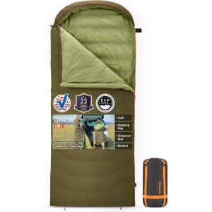 imageKingCamp Sleeping Bag for Adults XL Size for Big ampamp Tall Individuals 34 Season Sleeping Bag Cold ampamp Warm Weather 100 CottonLining Compact with Compression Sack for Backpacking Camping HikingDown 266f 536f