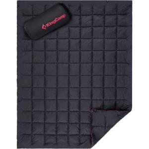 imageKingCamp Ultralight Camping Blanket Packable Down Alternative Puffy Printed Wearable Blanket with Snap Buttons ampamp Corner Loops Weatherproof Quilt for Outdoor Travel Stadium 79quotL x 57quotW STARRYSKYZ  Black
