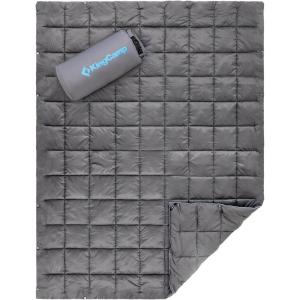 imageKingCamp Ultralight Camping Blanket Packable Down Alternative Puffy Printed Wearable Blanket with Snap Buttons ampamp Corner Loops Weatherproof Quilt for Outdoor Travel Stadium 79quotL x 57quotW STARRYSKYZ  Gray