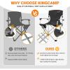 imageKingCamp Folding Lightweight Camping Chairs Aluminum Hard Armrest with Cup Holder Portable Padded Deluxe Chair with Carry Bag Heavy Duty Supports 300 lbs for Outdoor Sports Lawn Fishing